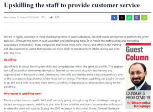 Upskilling the staff to provide customer service